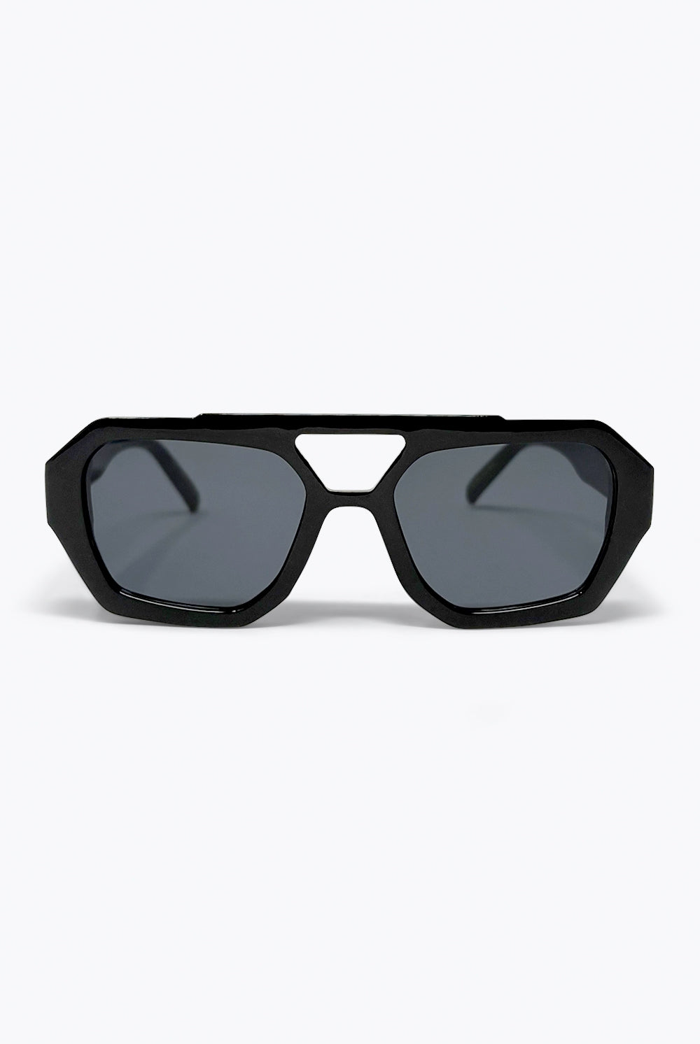 Q2 Lunettes de soleil à monture géométrique noire pour femmes