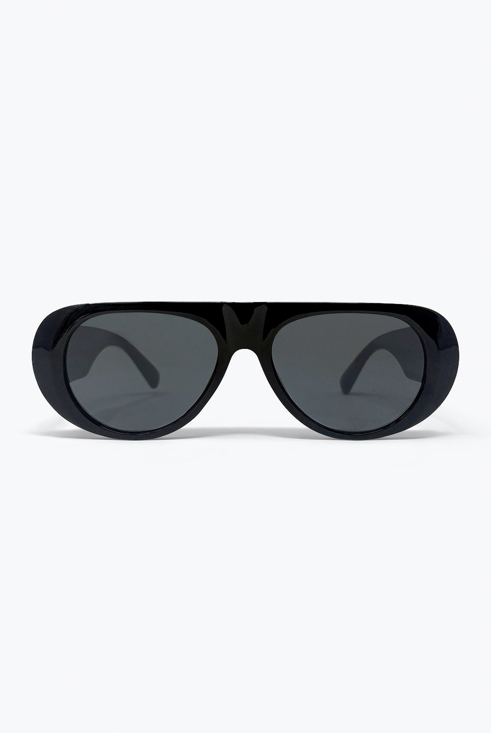 Q2 Lunettes de soleil aviateur noires surdimensionnées avec verres foncés