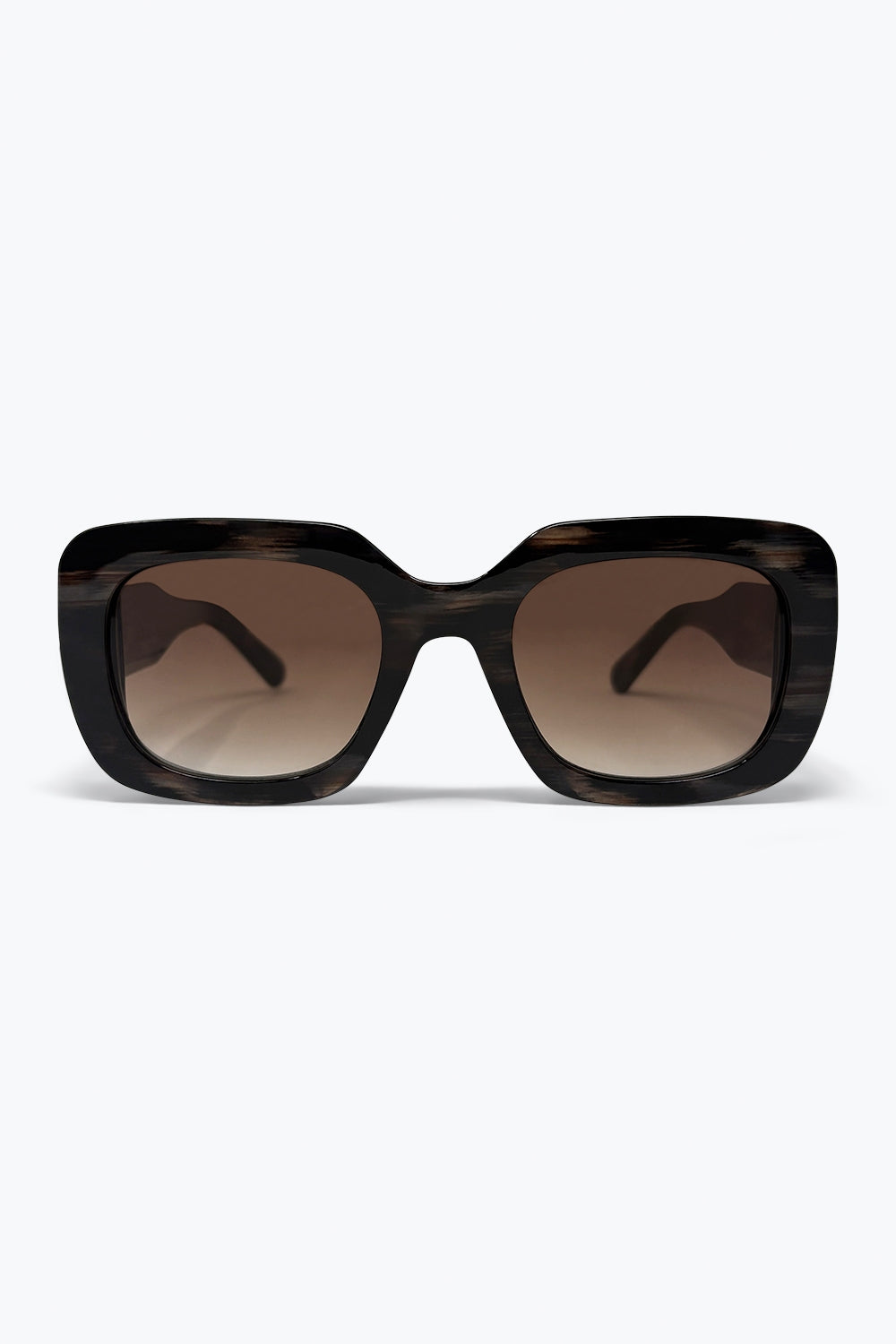 Q2 Lunettes de soleil carrées larges en acétate écaille de tortue noir