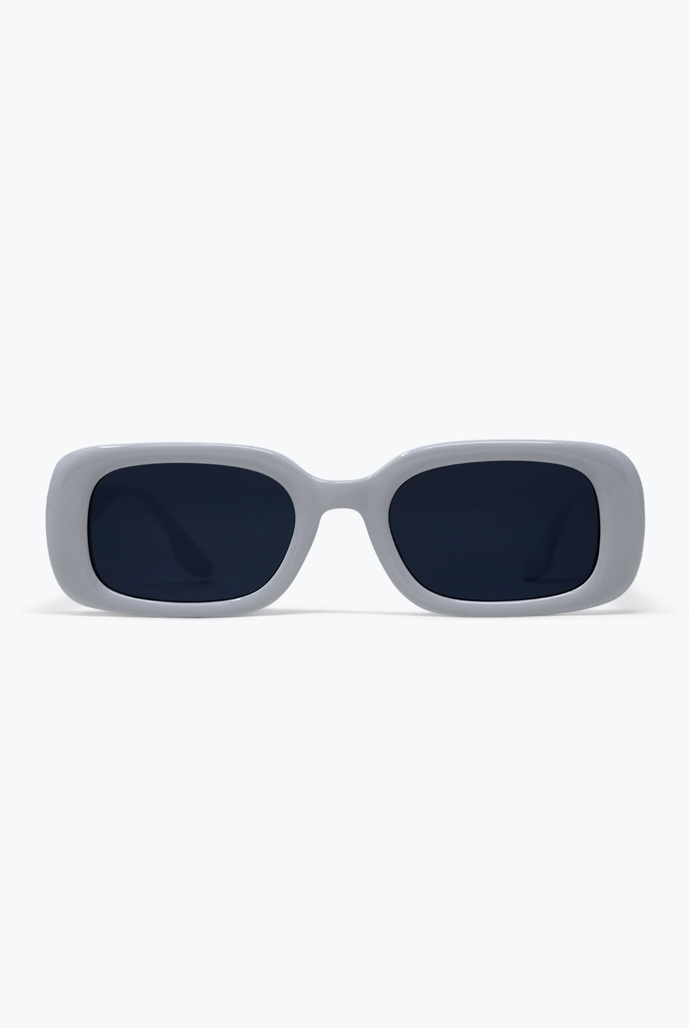 Q2 Lunettes de soleil modernes avec monture épaisse blanche et verres rectangulaires