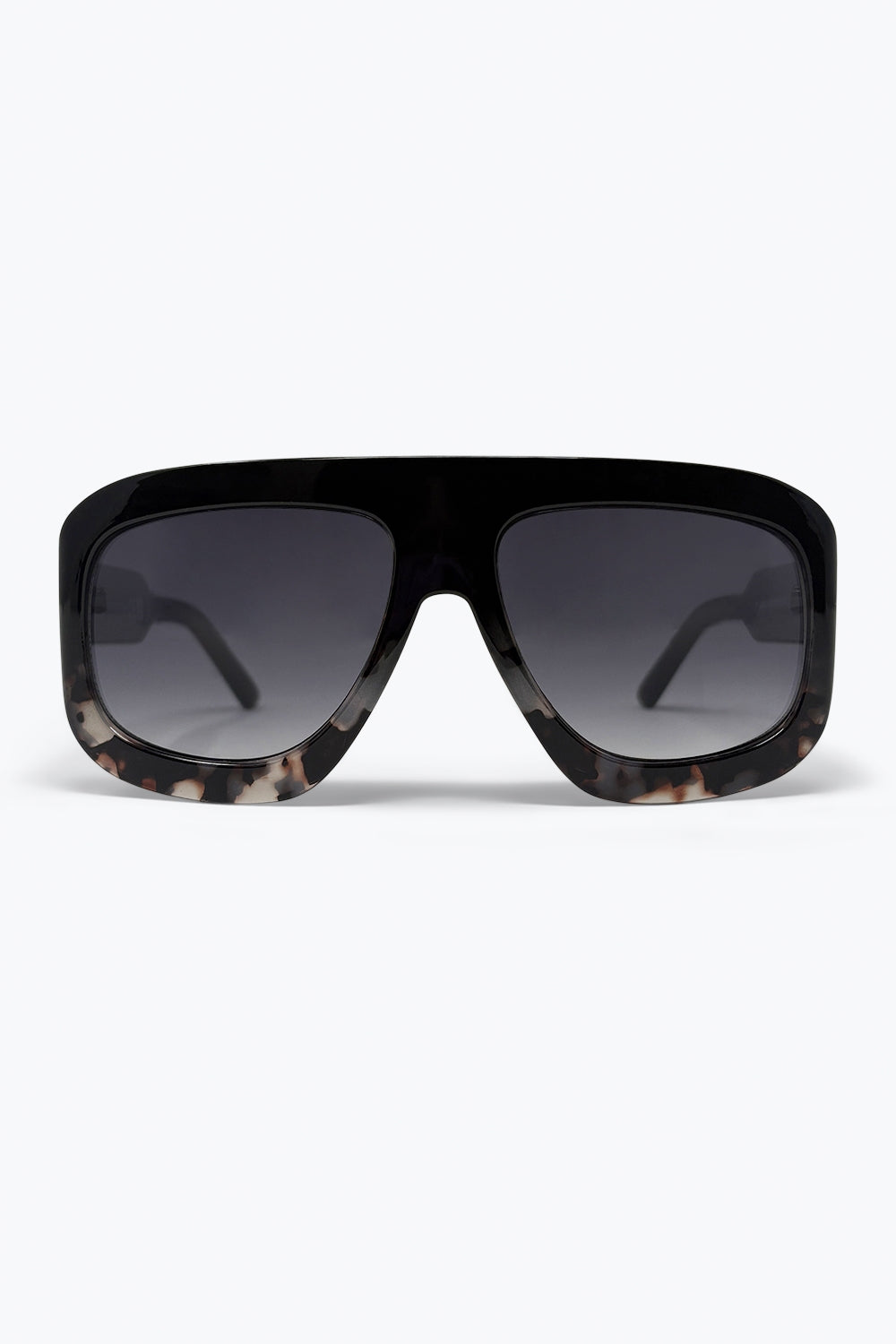 Q2 Lunettes de soleil oversize avec monture écaille noire et verres dégradés