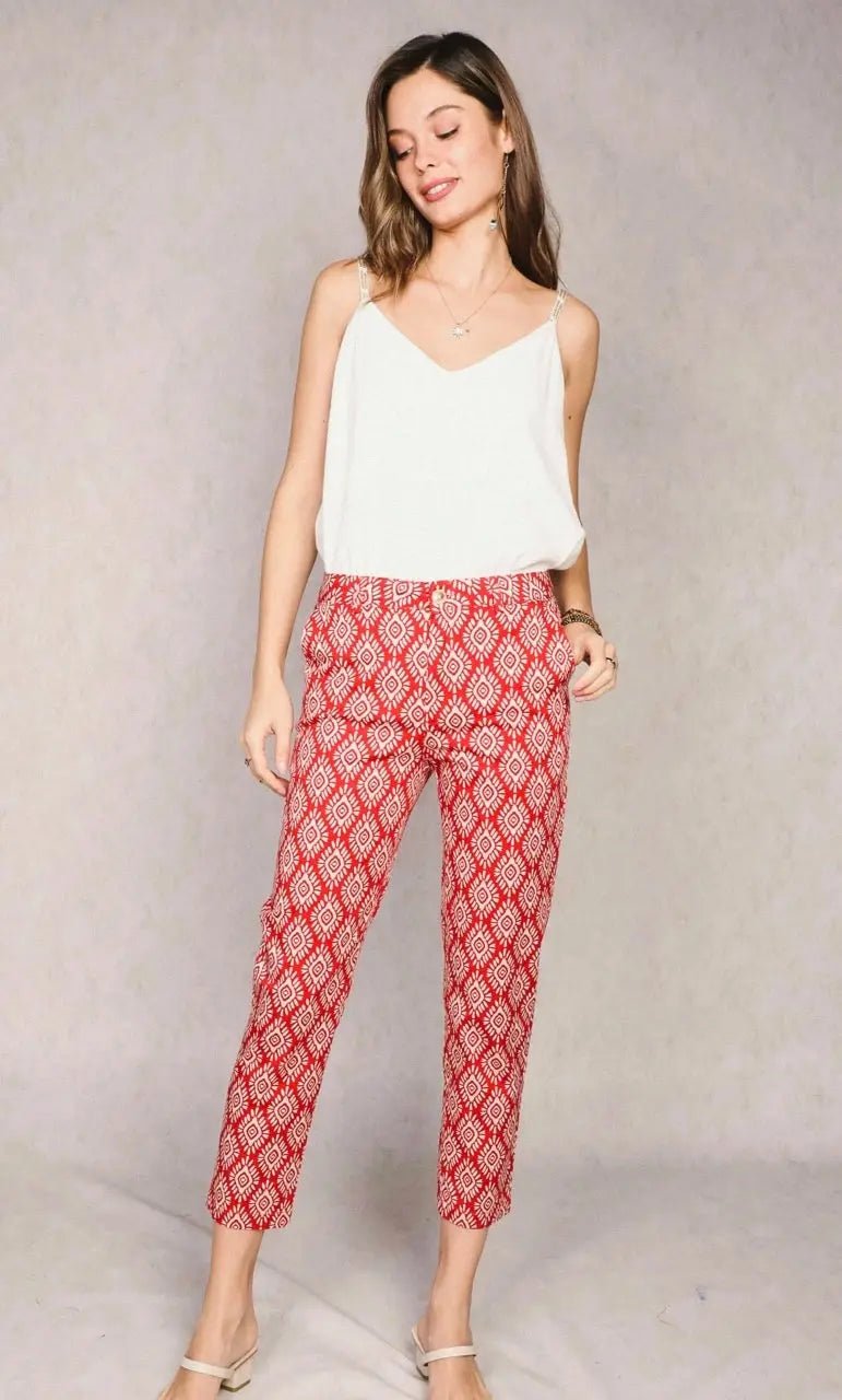 Pantalon Chino 7/8ème imprimé Marlone - La boutique de Nannye