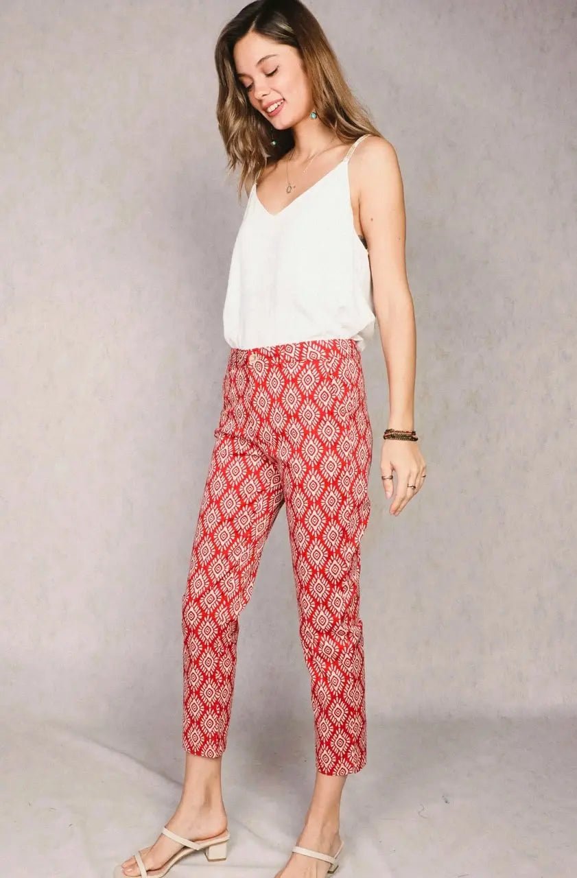 Pantalon Chino 7/8ème imprimé Marlone - La boutique de Nannye