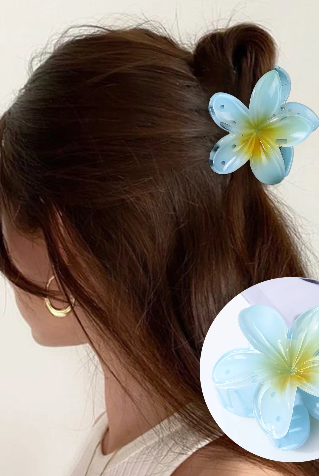 Pince à Cheveux Fleur de Frangipanier – L’Élégance Exotique à Portée de Main - La boutique de Nannye