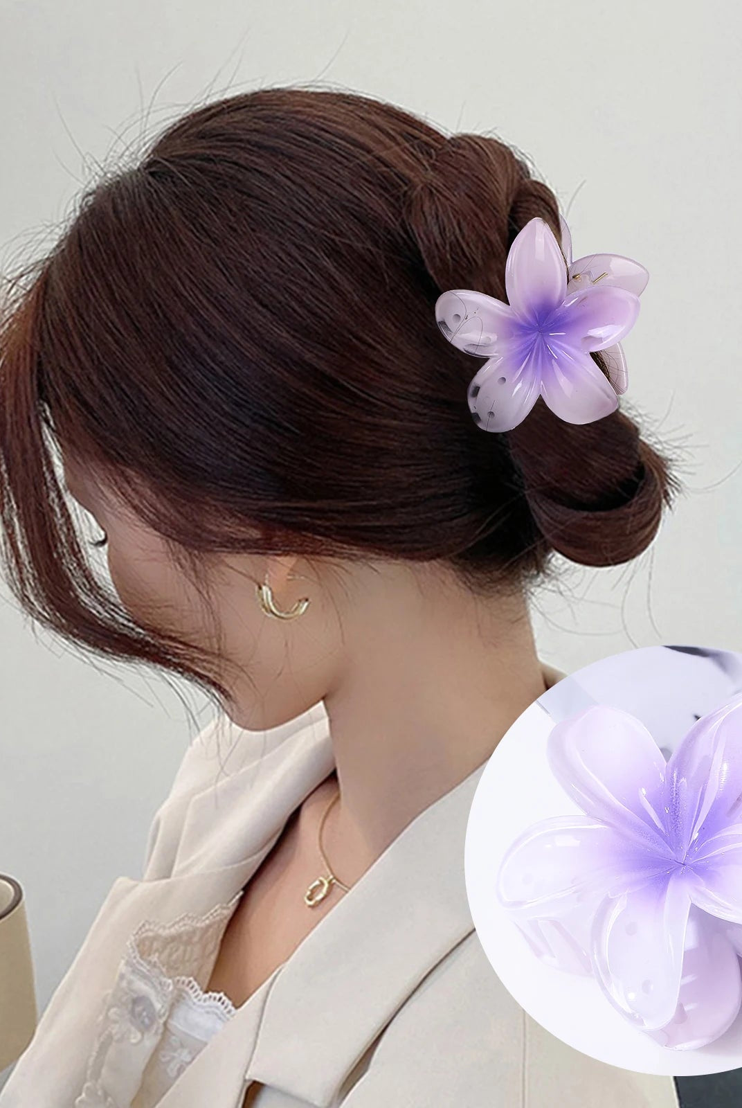 Pince à Cheveux Fleur de Frangipanier – L’Élégance Exotique à Portée de Main - La boutique de Nannye