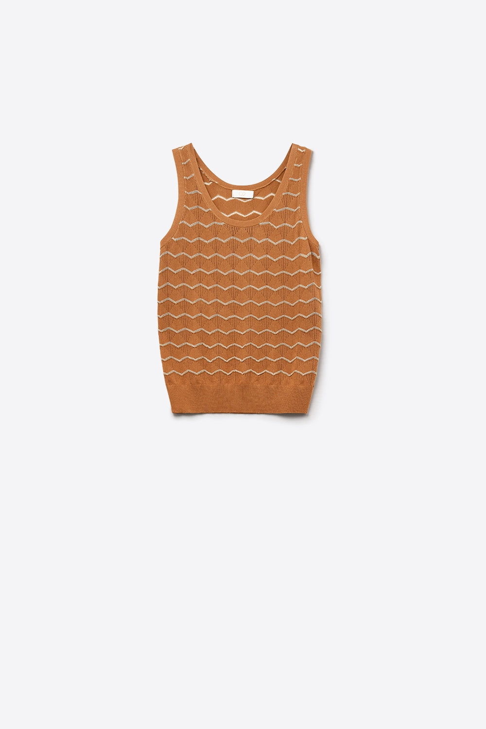 Q2 Pull-over tricoté avec motif en zigzag doré