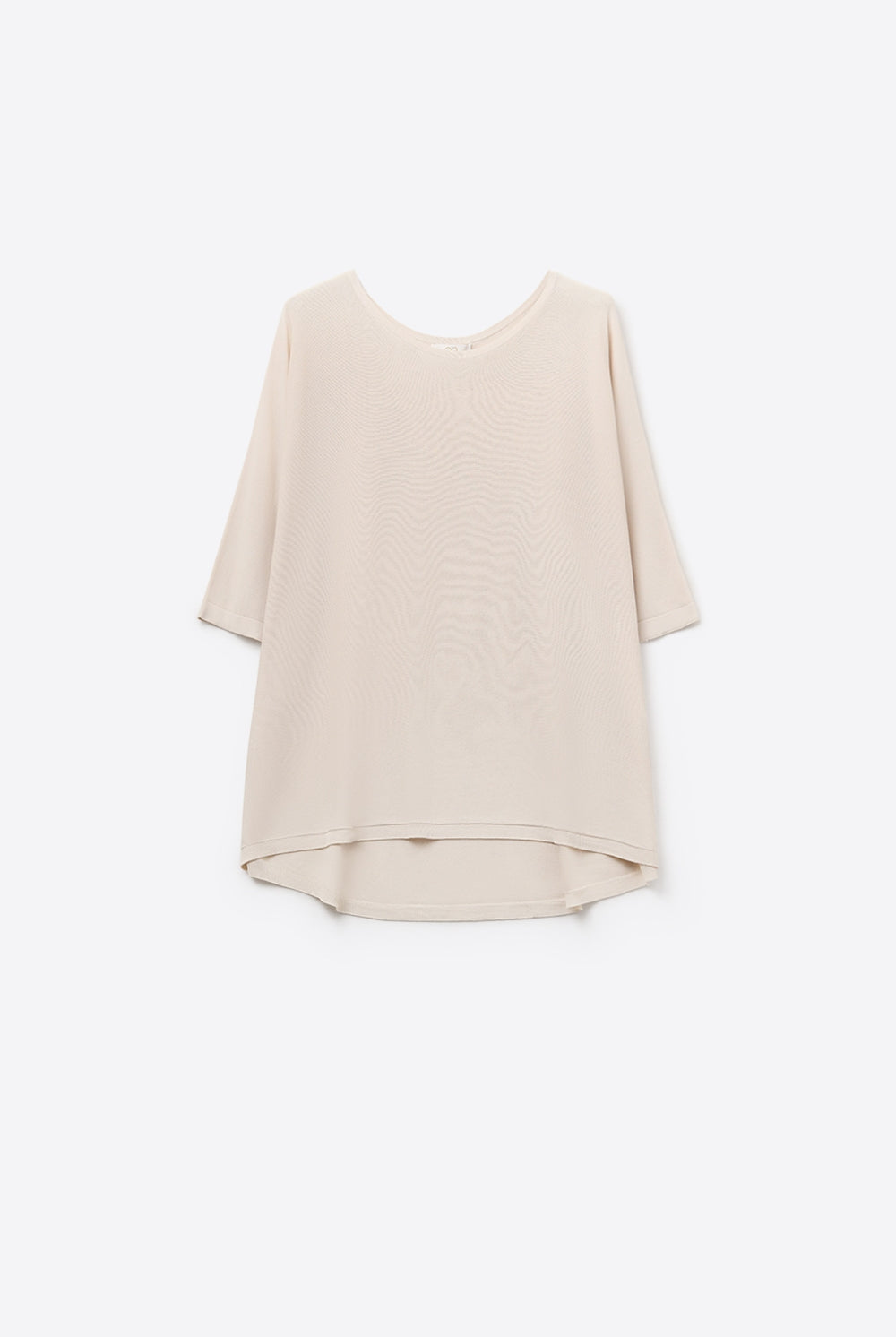 Q2 Pull oversize en beige avec manches coudées