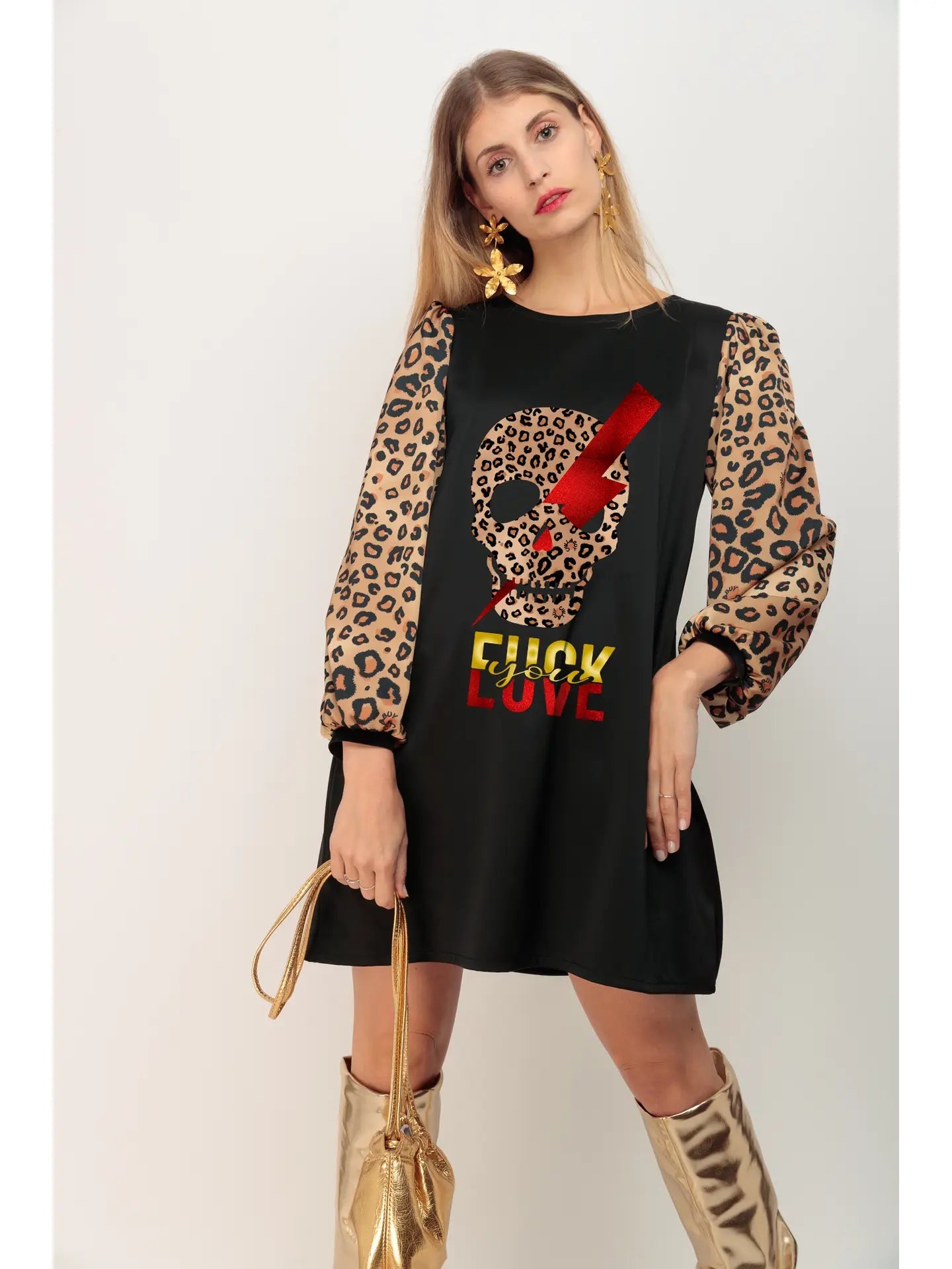 Robe bouffante Skull Rayo – Élégance audacieuse et imprimé animalier - La boutique de Nannye