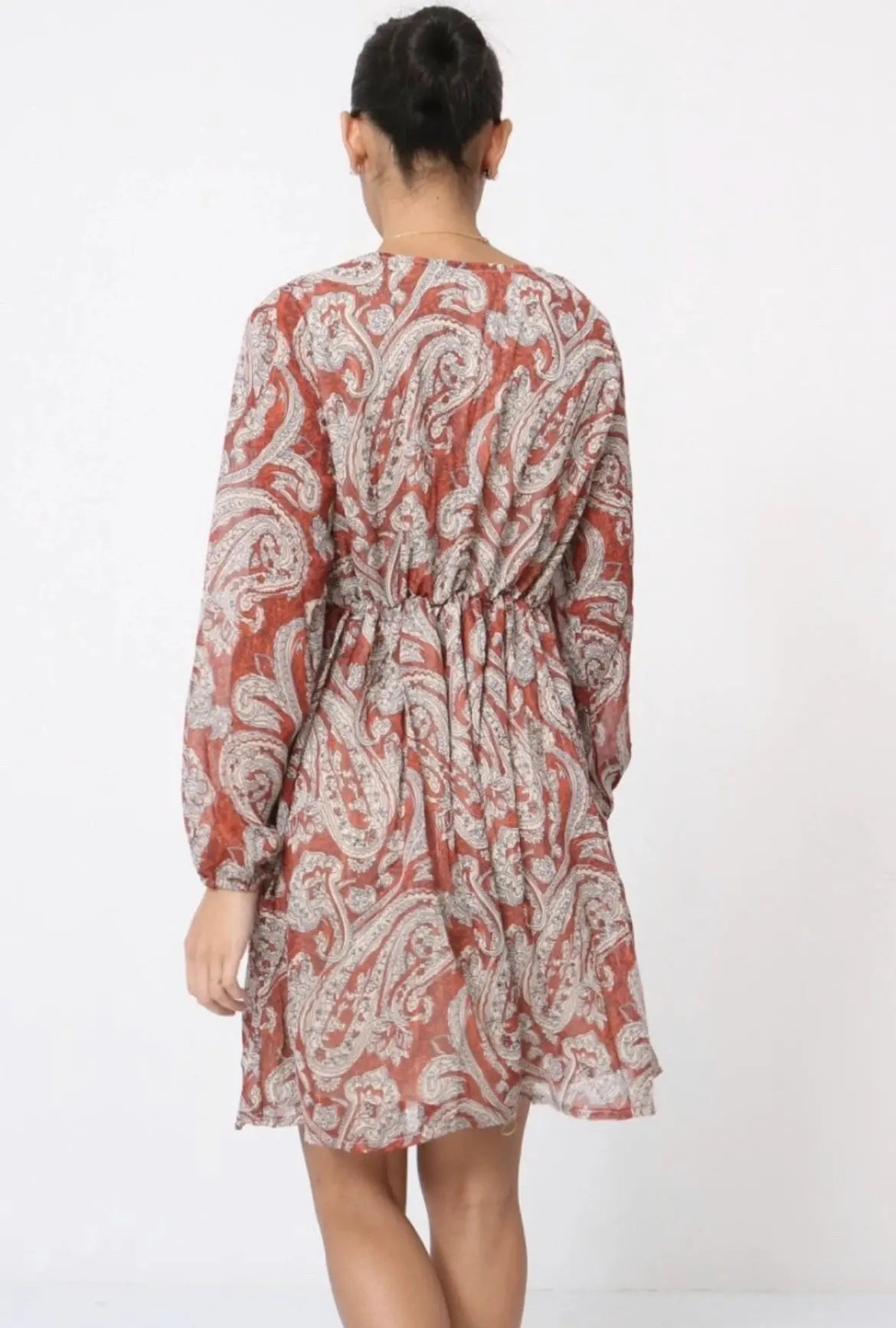 Robe cachemire rouge Linda - La boutique de Nannye