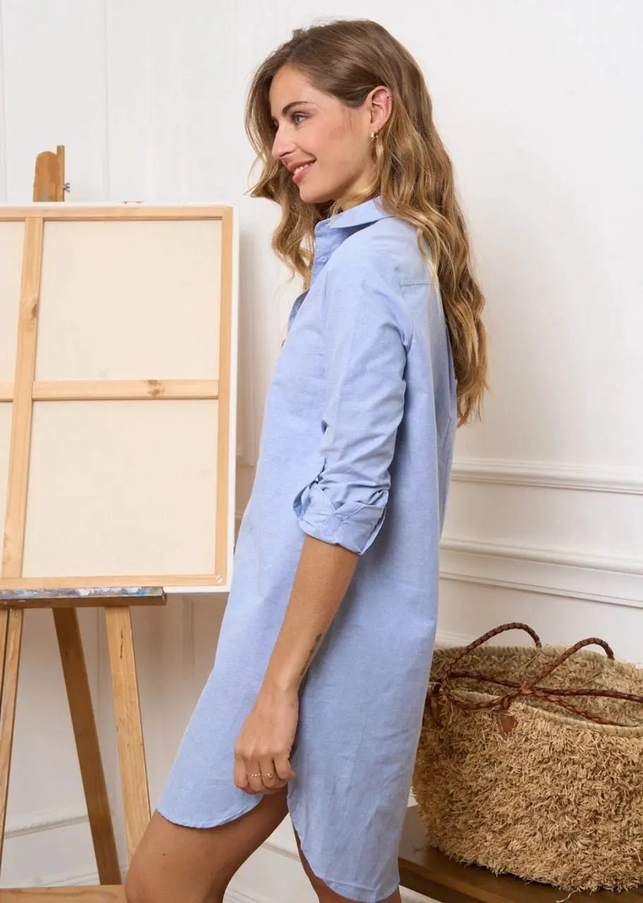 Robe chemise longue Maéva - La boutique de Nannye