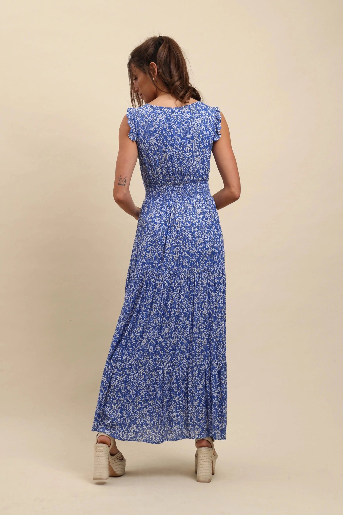 Robe longue imprimée fleurie Peny - La boutique de Nannye