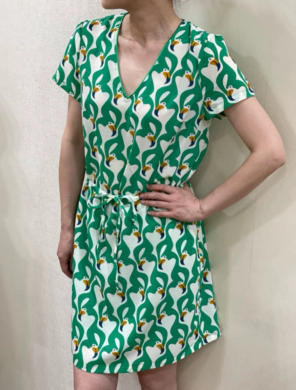 Robe midi Pelican vert - La boutique de Nannye