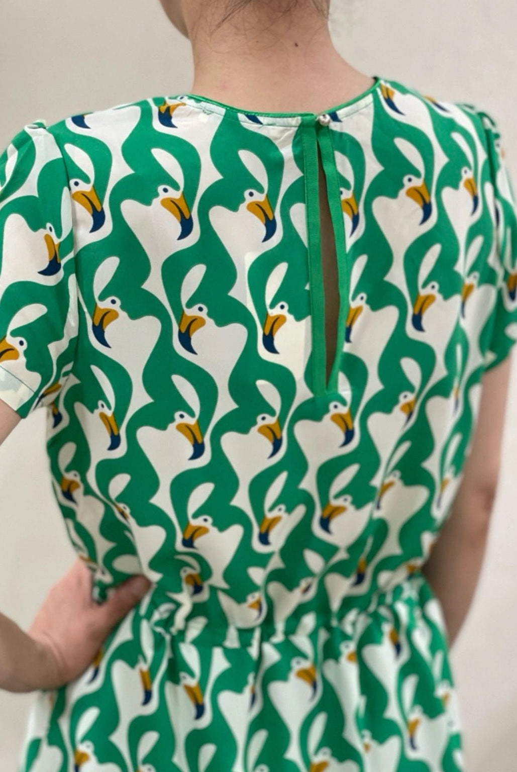 Robe midi Pelican vert - La boutique de Nannye