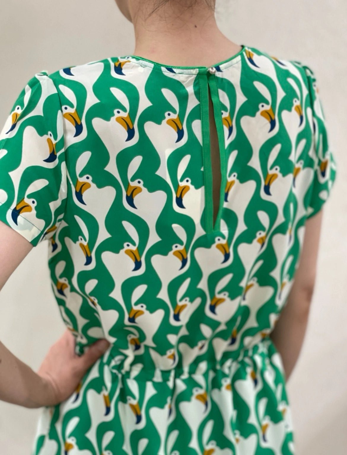 Robe midi Pelican vert - La boutique de Nannye