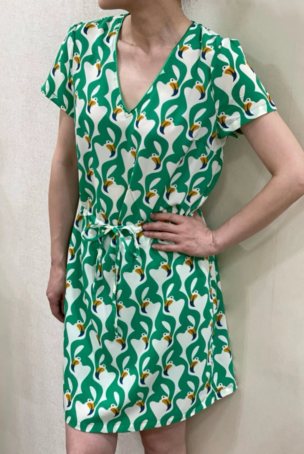 Robe midi Pelican vert - La boutique de Nannye