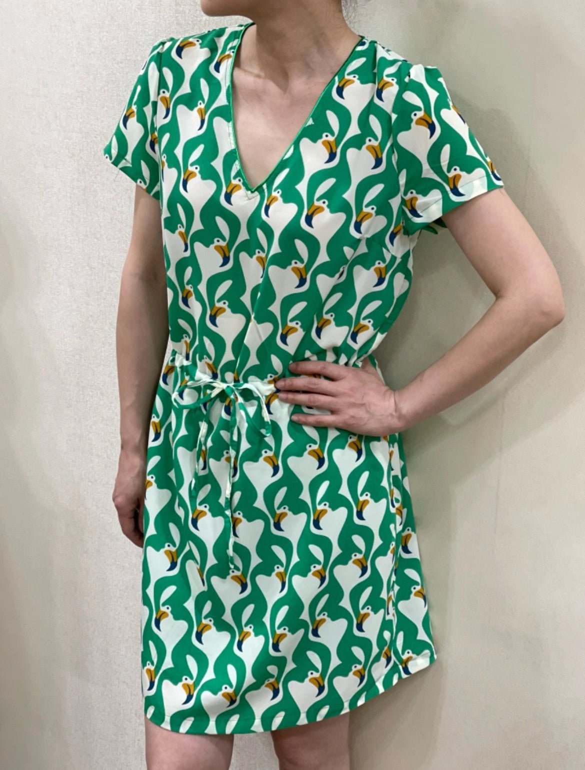 Robe midi Pelican vert - La boutique de Nannye