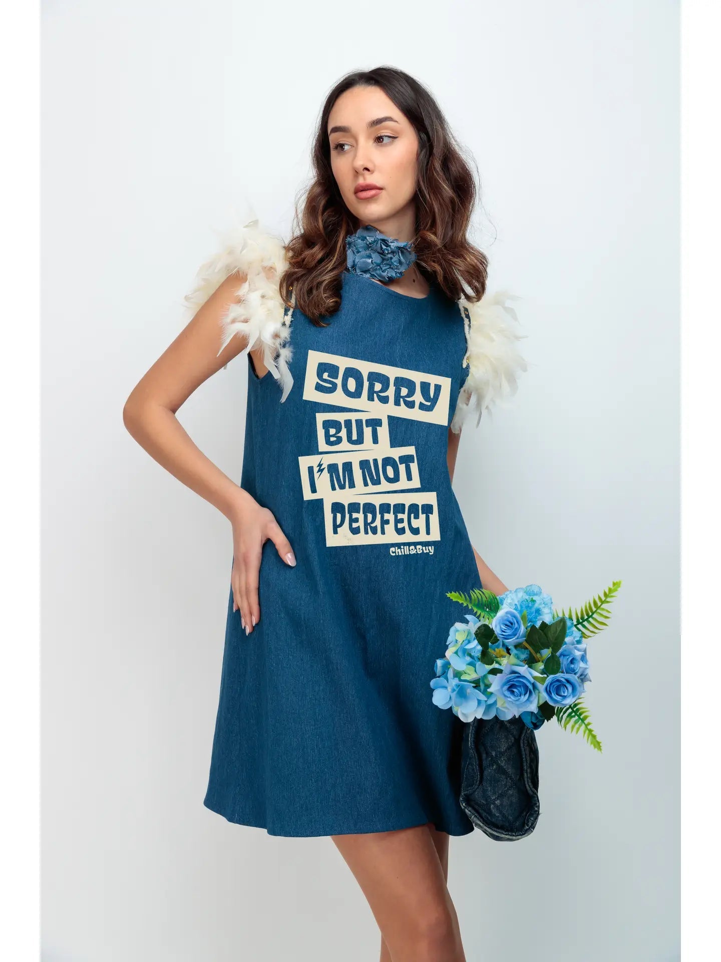 Robe "Plumas Perfect Denim" – Élégance Décontractée et Détails Soignés - La boutique de Nannye