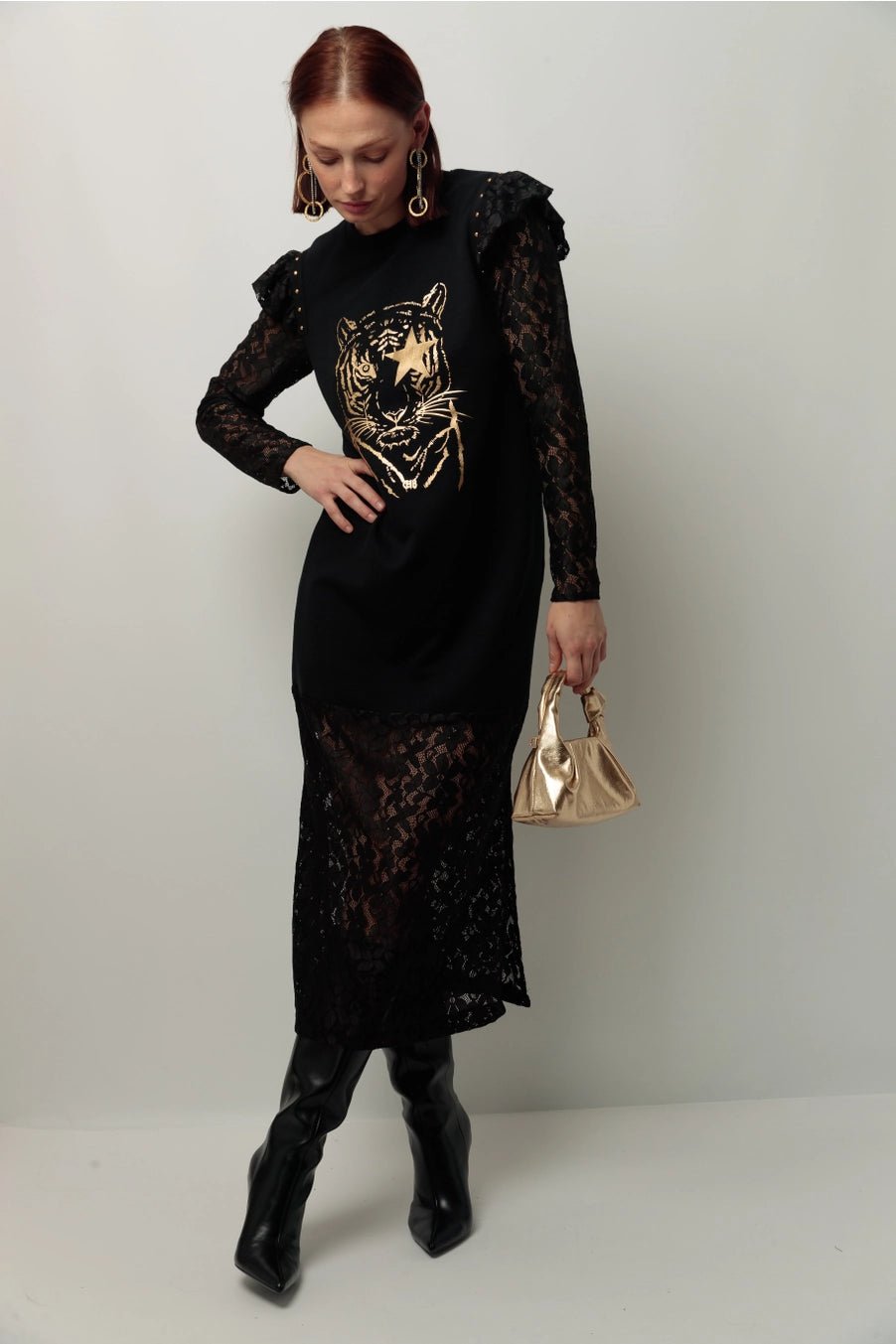 Robe Pop Felino Gold pour femme - La boutique de Nannye