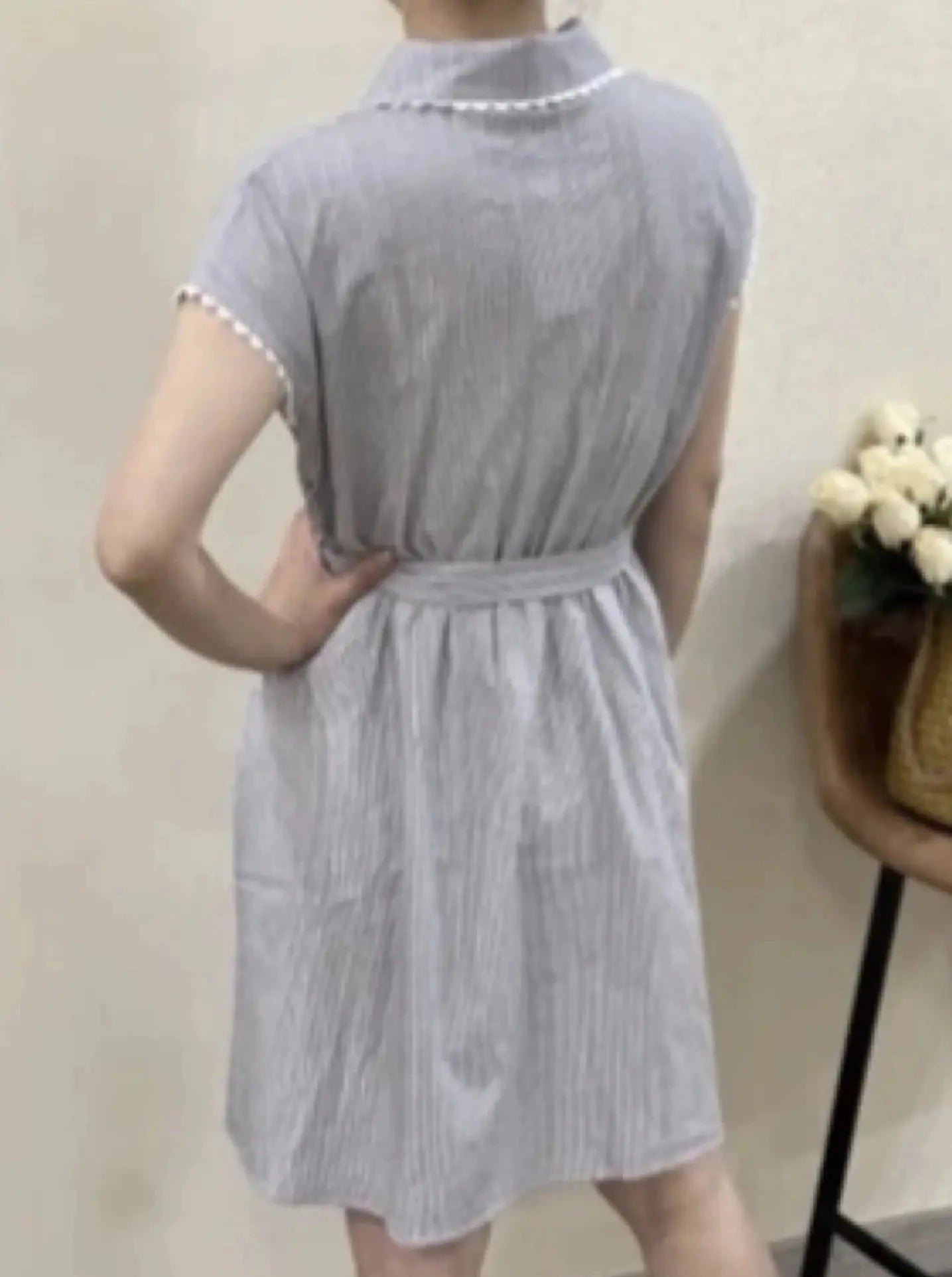 Robe Sophia grise fil argenté - La boutique de Nannye