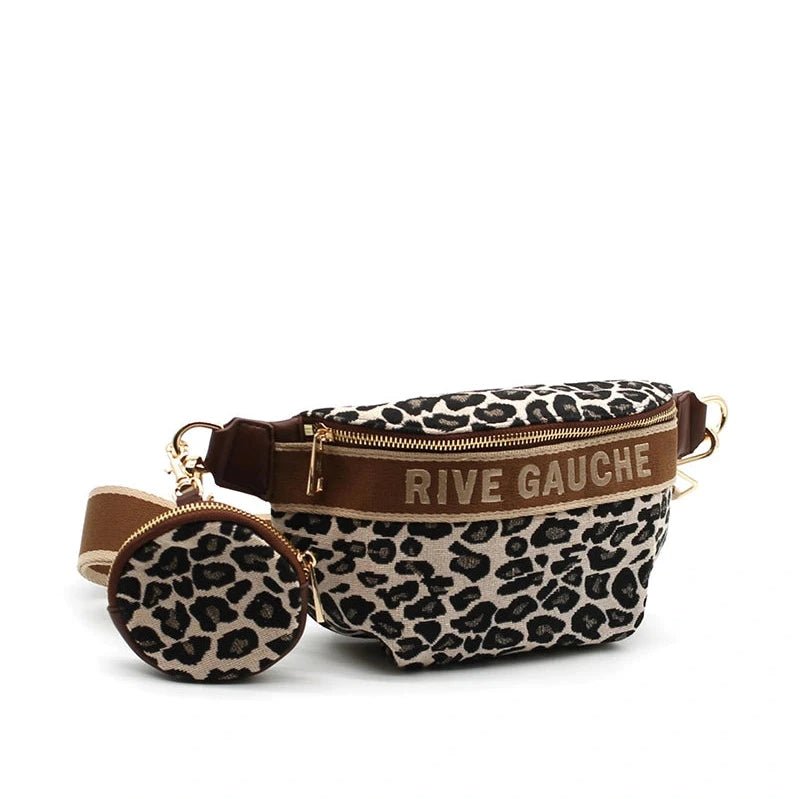 Sac banane pochette motif léopard RIVE GAUCHE - La boutique de Nannye