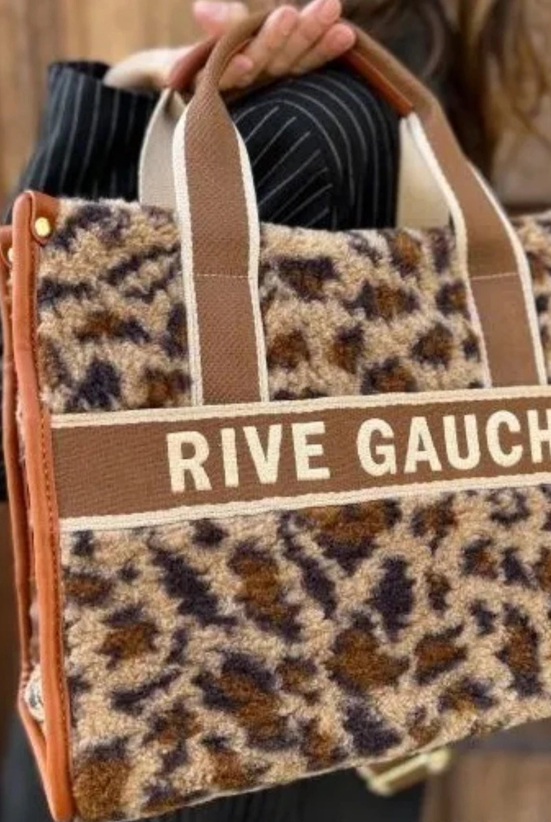 Sac Rive Gauche Effet Moumoute Imprimé Léopard - Élégance et Style Urbain - La boutique de Nannye