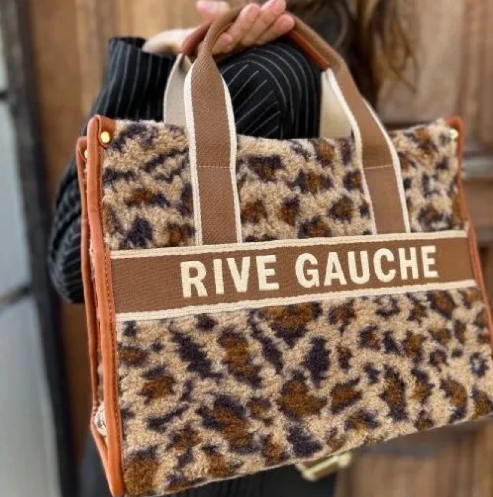 Sac Rive Gauche Effet Moumoute Imprimé Léopard - Élégance et Style Urbain - La boutique de Nannye