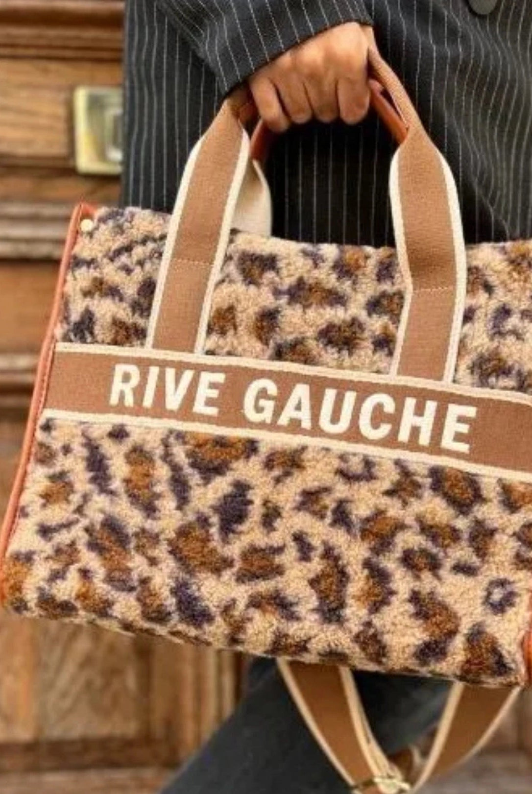 Sac Rive Gauche Effet Moumoute Imprimé Léopard - Élégance et Style Urbain - La boutique de Nannye