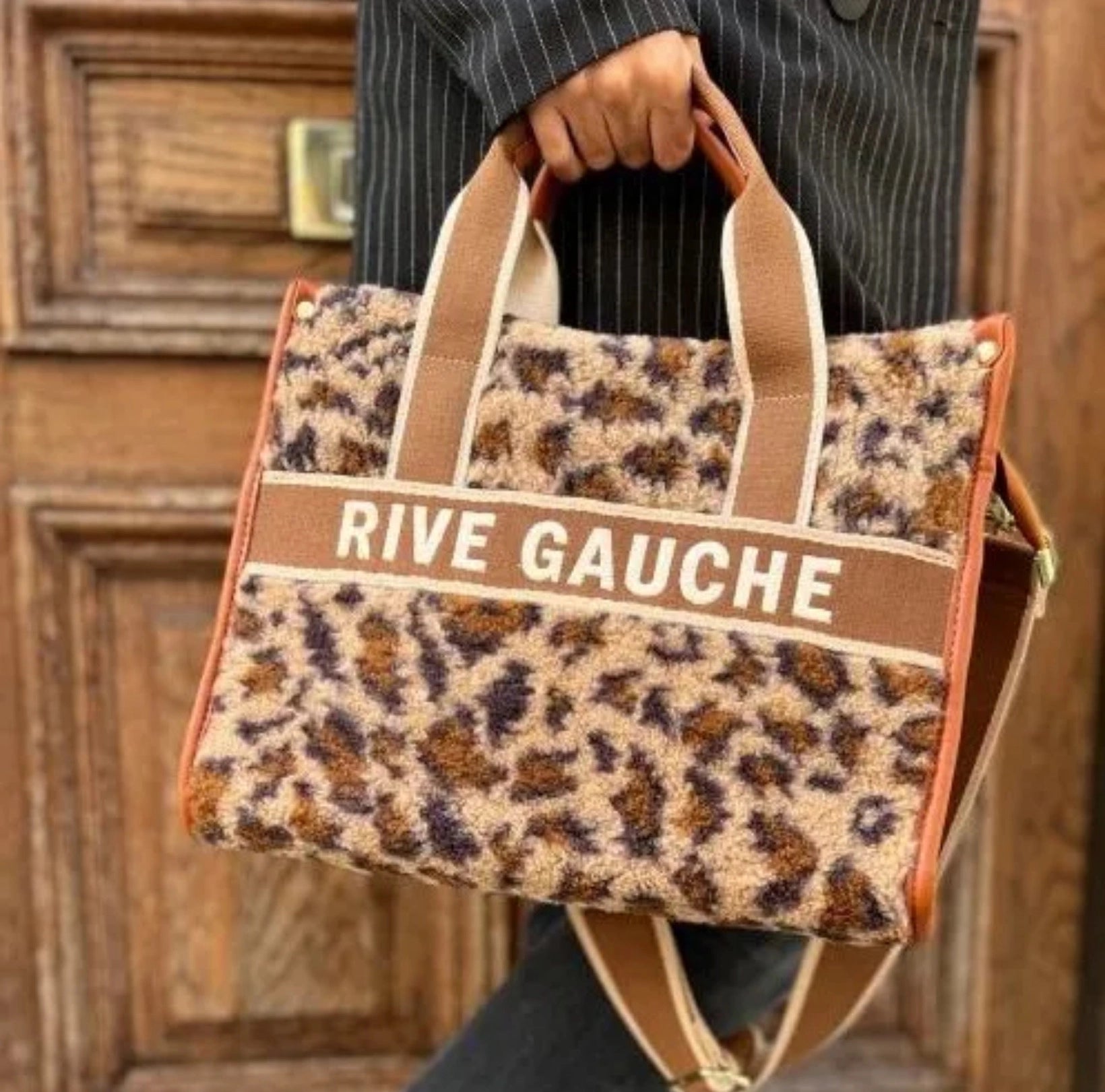 Sac Rive Gauche Effet Moumoute Imprimé Léopard - Élégance et Style Urbain - La boutique de Nannye