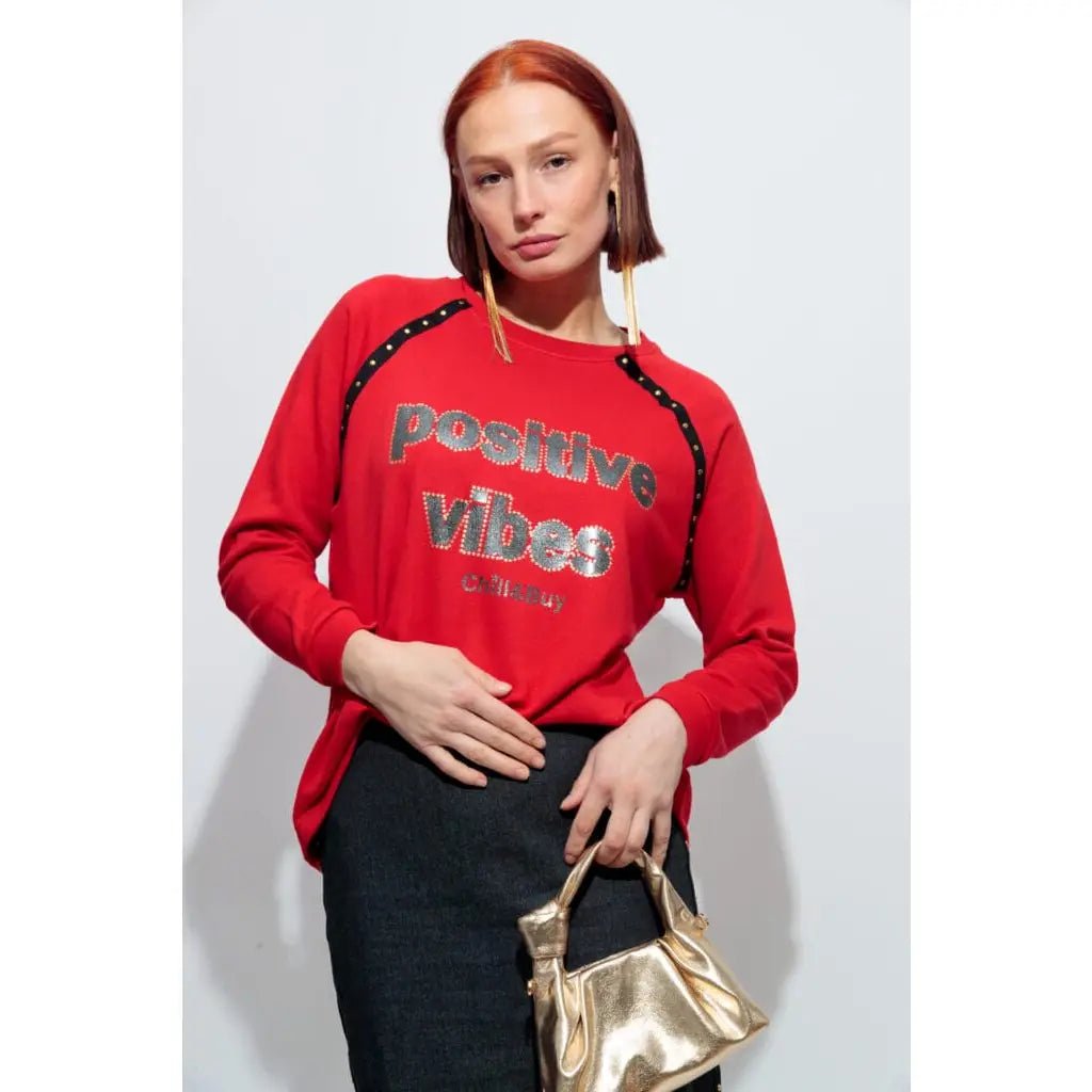 Sweat-shirt à clous Positive : Confort et Style avec une Touche d’Attitude - La boutique de Nannye