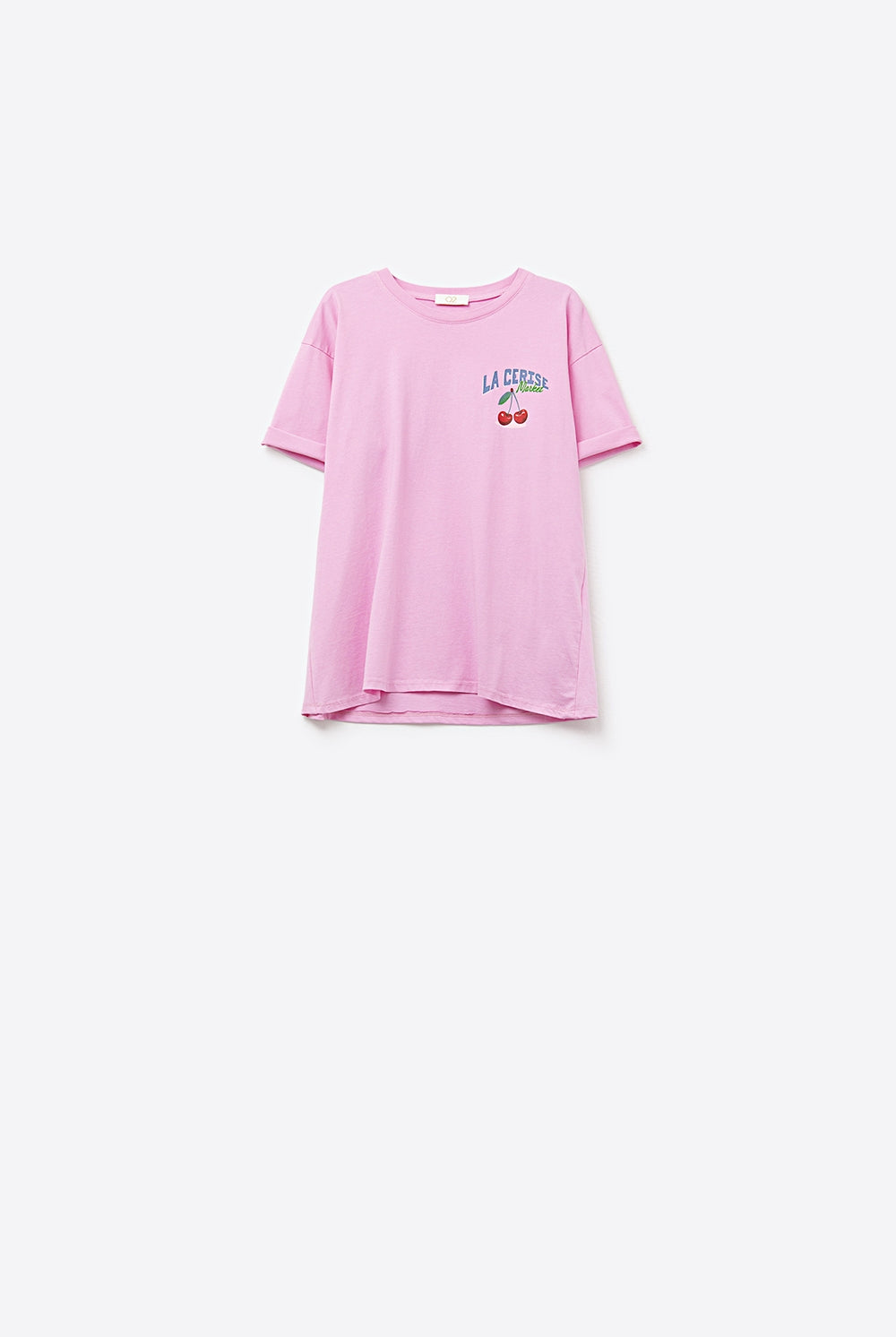 Q2 T-shirt rose avec graphisme La Cerise Market Saint-Tropez