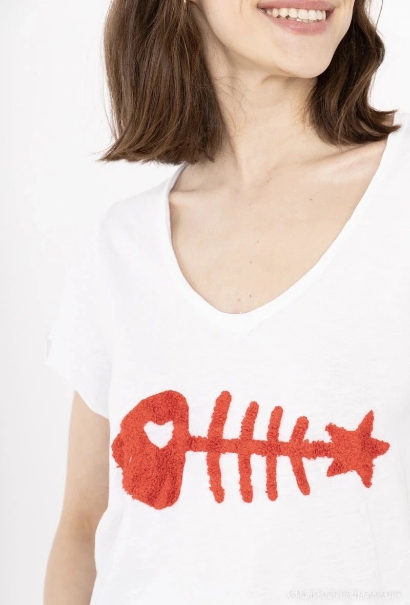 Tee - shirt manches courtes fish plusieurs coloris - La boutique de Nannye