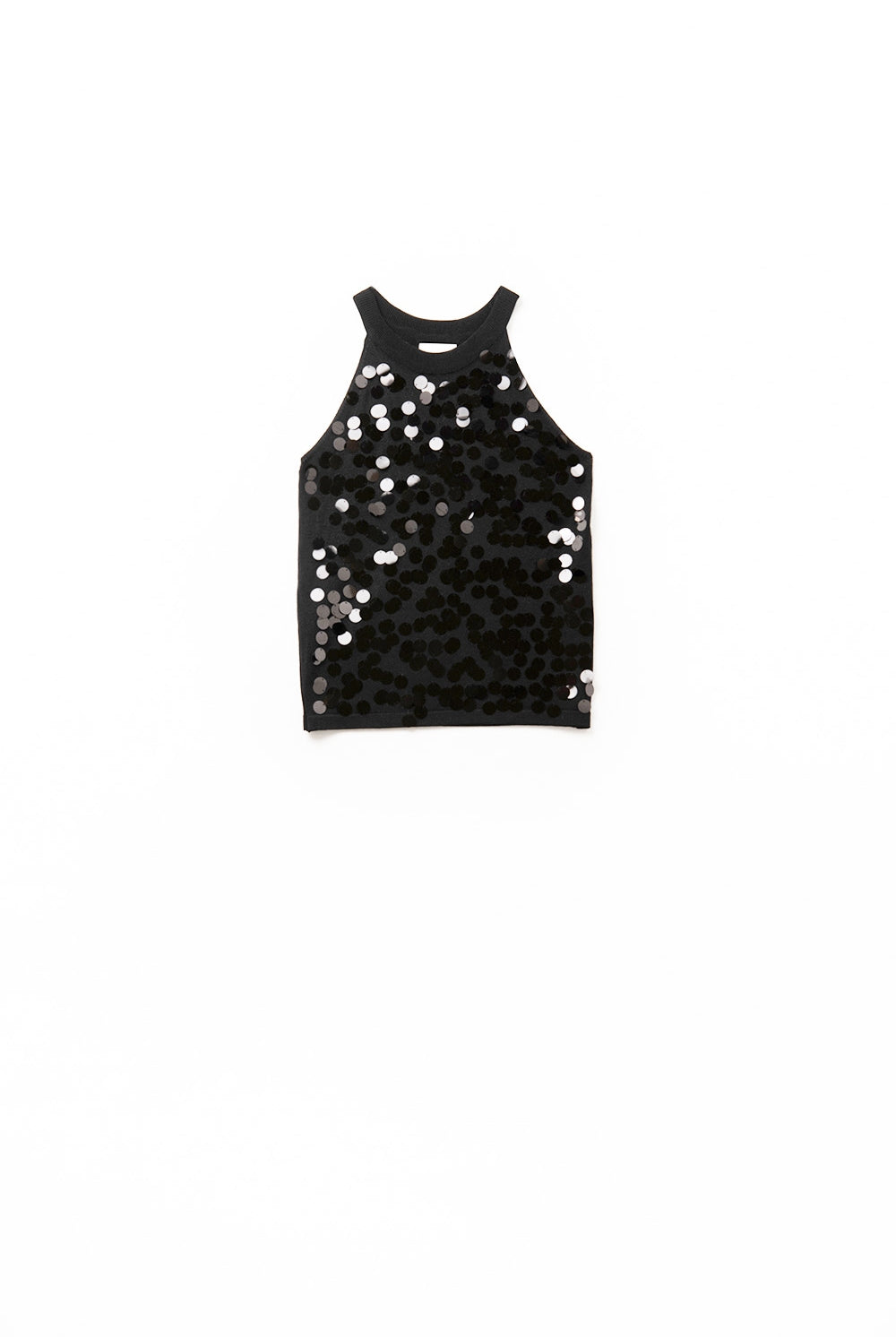 Q2 top en tricot noir avec détails en paillettes