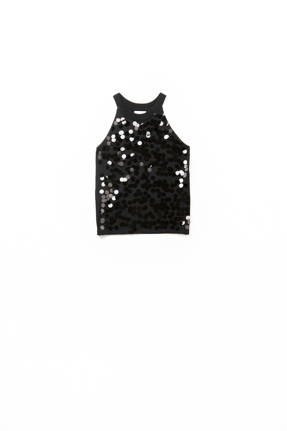 Q2 top en tricot noir avec détails en paillettes
