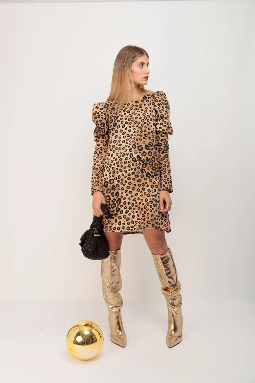 Robe midi leopard 