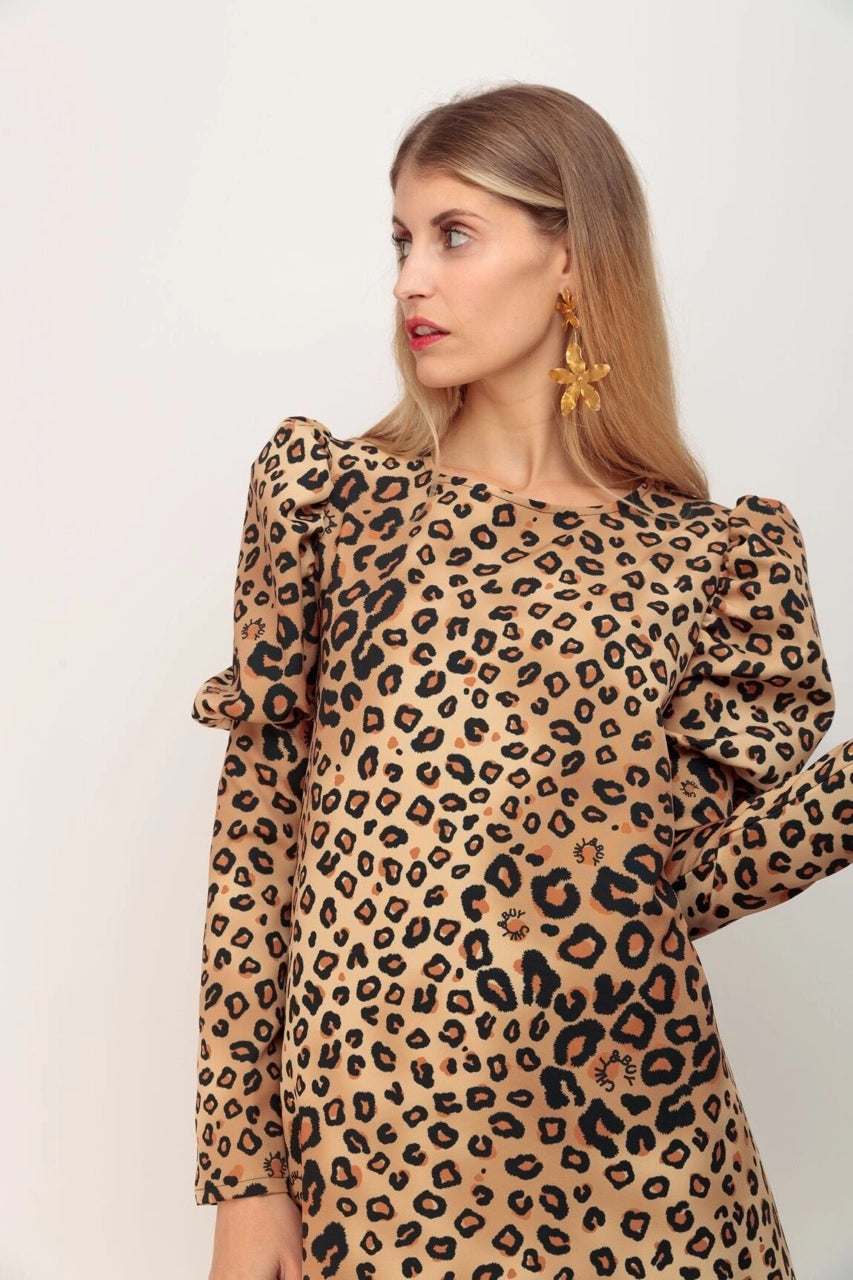 Robe midi leopard 