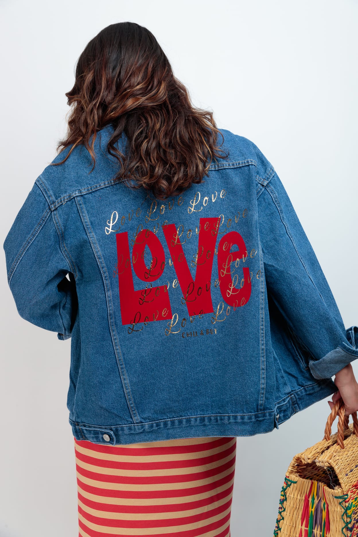 Veste Oversize Love – Élégance et confort en denim bleu