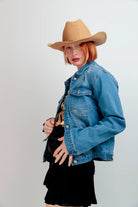 Veste en jean femme rock skull imprime dos