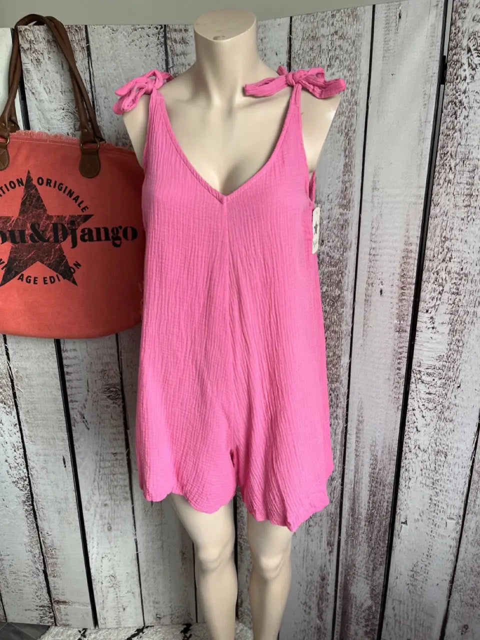 Combishort en gaze de coton Nino kaki 