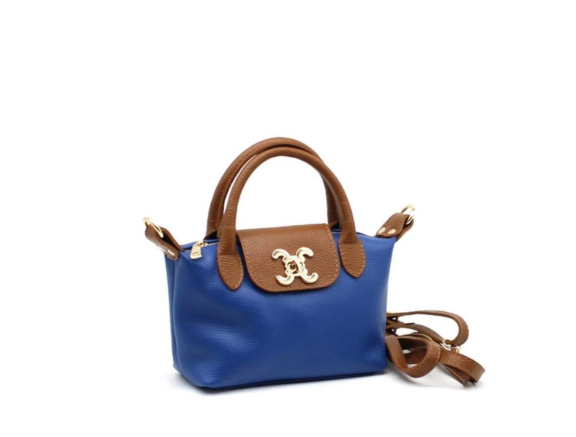 Sac a main en cuir bicolore avec bandouliere amovible femme
