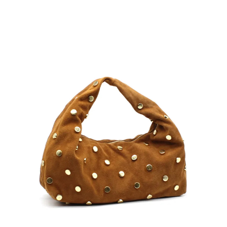 Sac besace clouté Johanna CAMEL