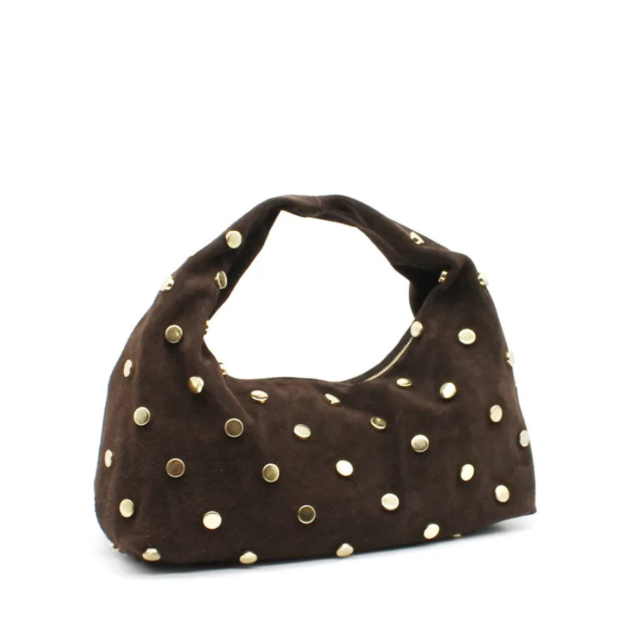 Sac besace clouté Johanna MARRON