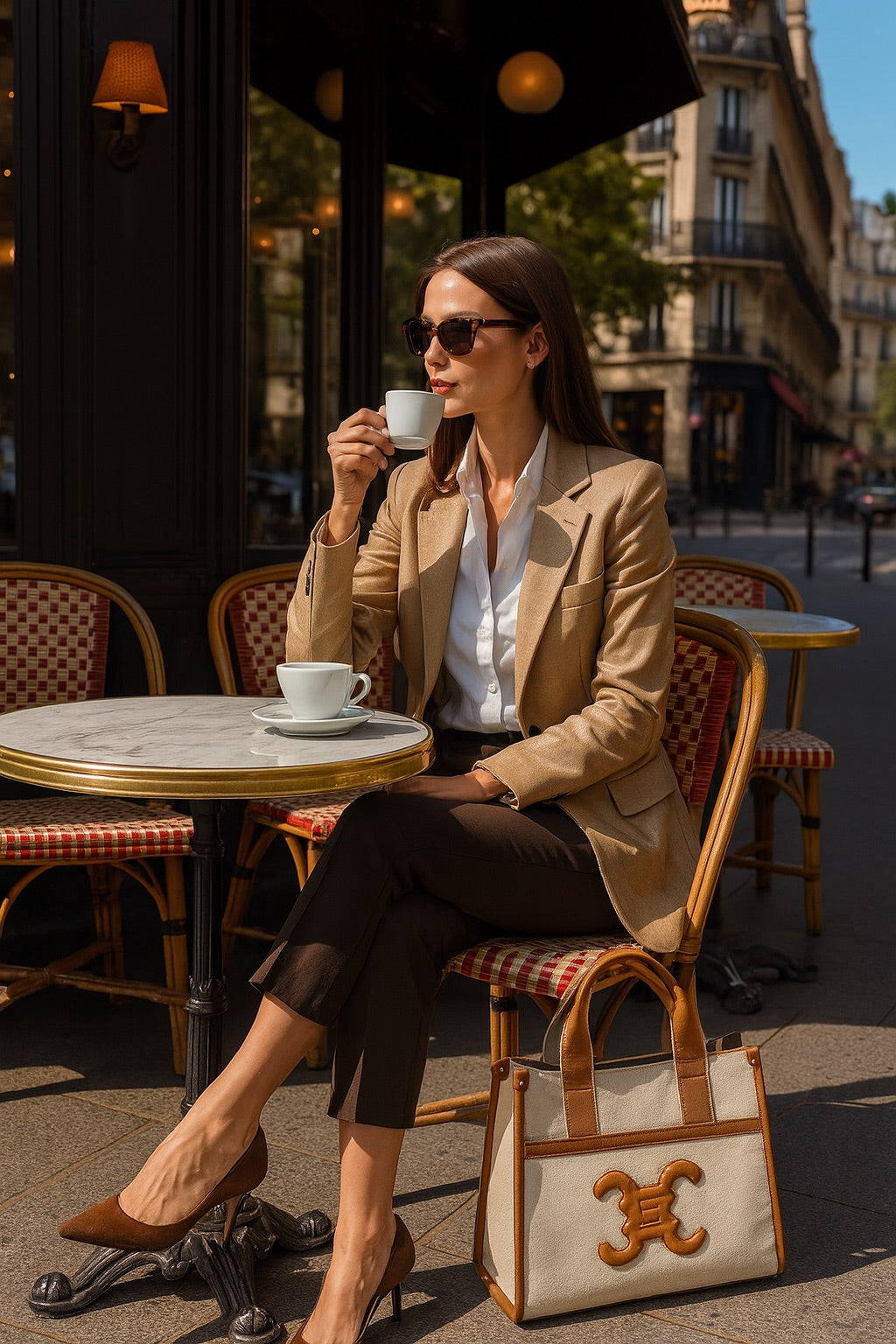 Sac cabas beige gaufre femme – porté main ou épaule avec bandoulière amovible
