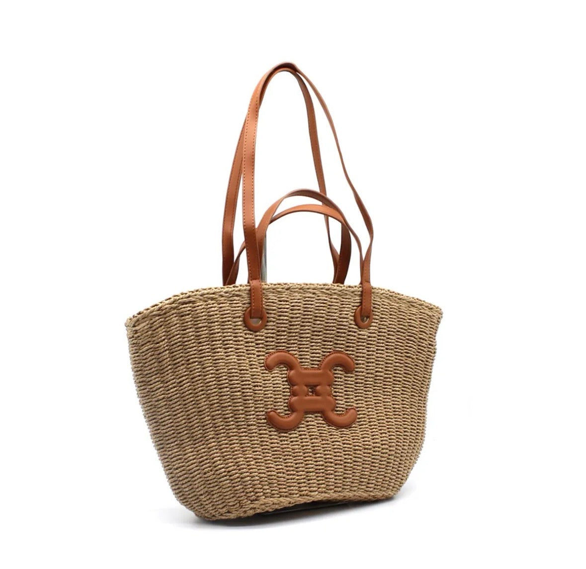 Sac cabas paille naturel femme grand format
