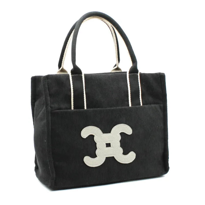Sac cabas velours double C noir