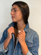 Veste en jean bleu femme broderie coeur dos edition limitee