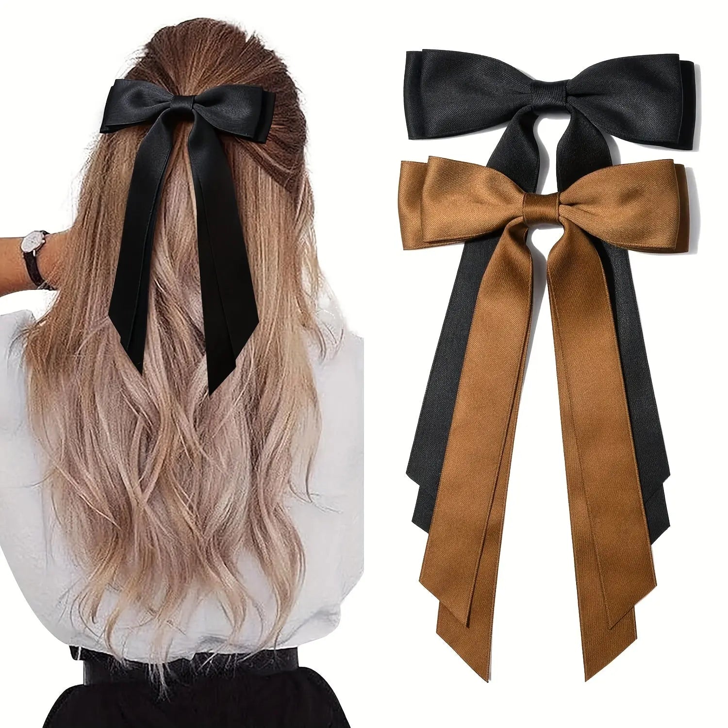 Barette à cheveux Nœuds En Satin Soyeux - La boutique de Nannye