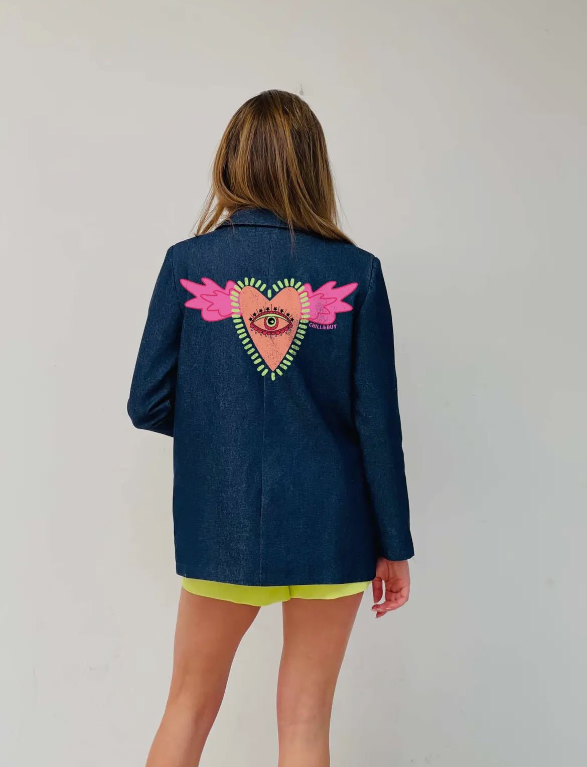 Blazer en jean doublé Fleepy Eyes– Structure élégante et détails raffinés - La boutique de Nannye