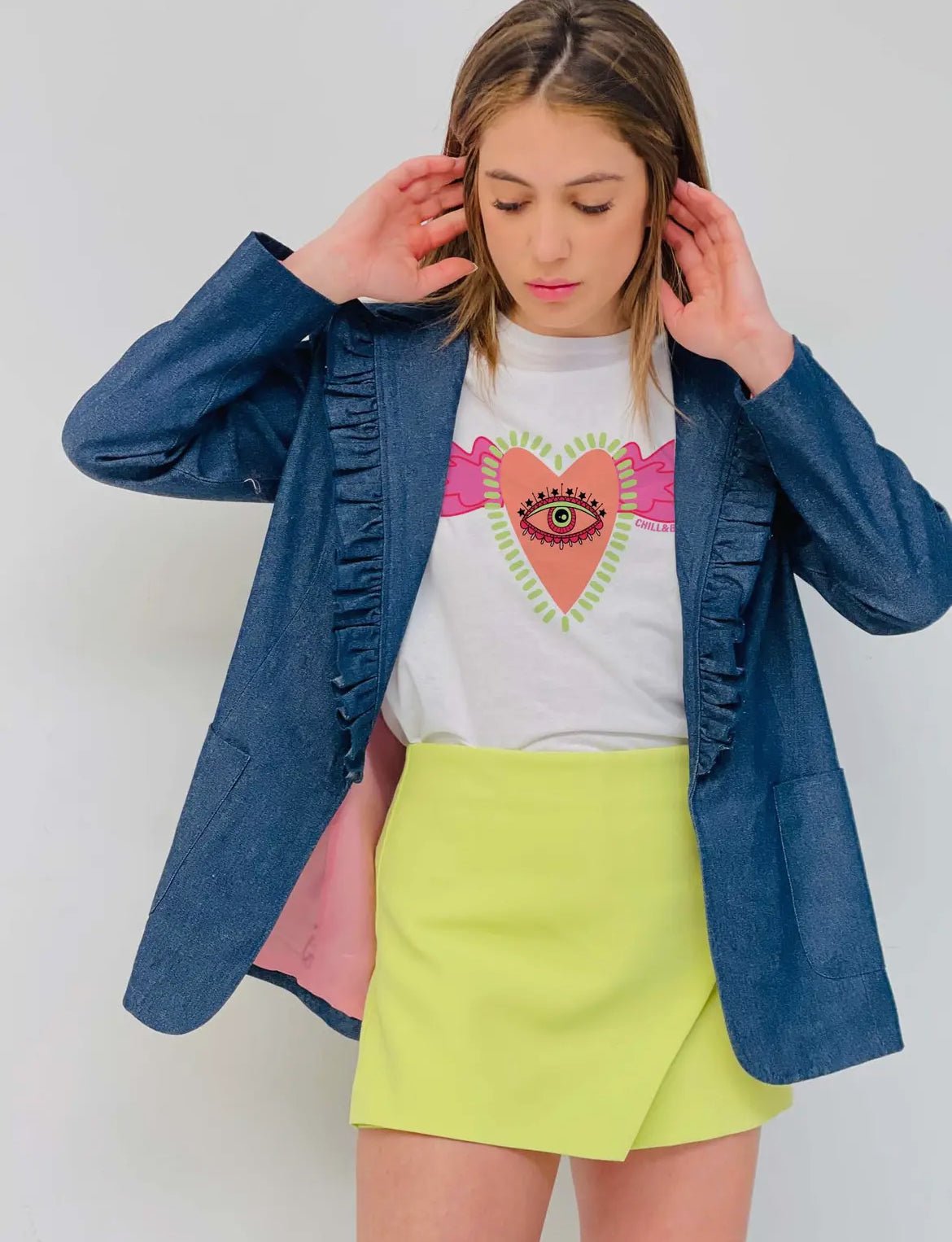 Blazer en jean doublé Fleepy Eyes– Structure élégante et détails raffinés - La boutique de Nannye