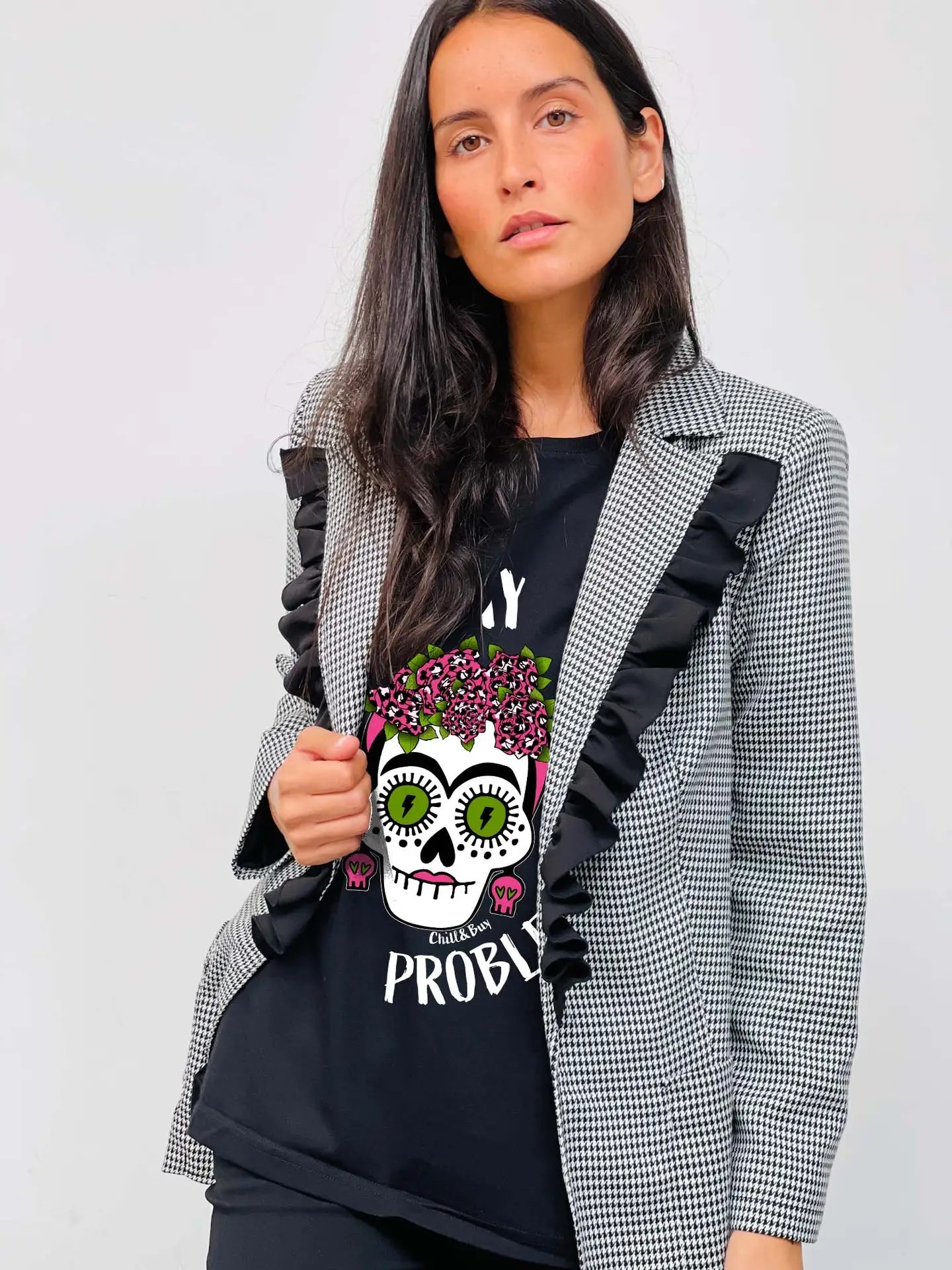 Blazer pied - de - poule "Katryna" – Élégance et Originalité - La boutique de Nannye