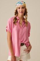 Q2 Chemisier à manches courtes en rose clair